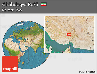 Satellite Location Map of Chāhdaq-e Reẕā
