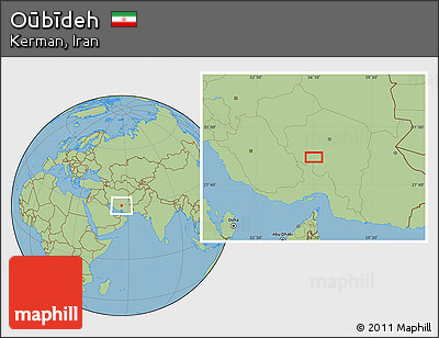 Savanna Style Location Map of Oūbīdeh