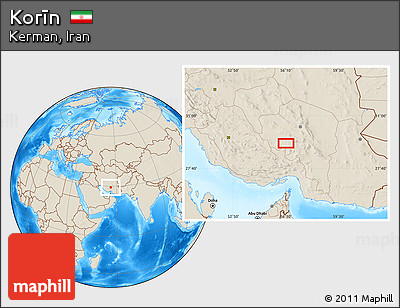 Shaded Relief Location Map of Korīn