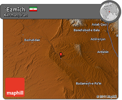 Physical Map of `Ezmīch