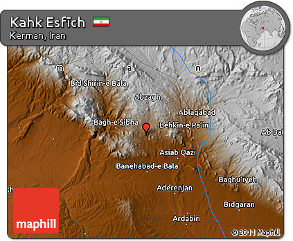 Physical Map of Kahk Esfīch