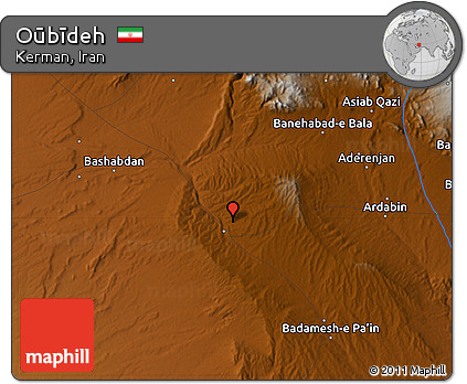 Physical Map of Oūbīdeh
