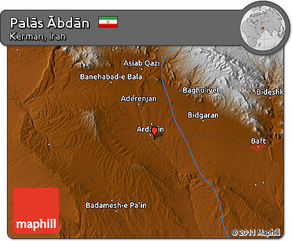 Physical Map of Palās Ābdān