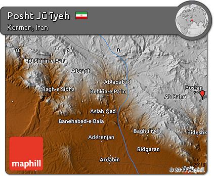 Physical Map of Posht Jū'īyeh