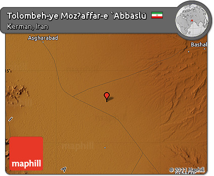 Physical Map of Tolombeh-ye Moz̧affar-e `Abbāslū