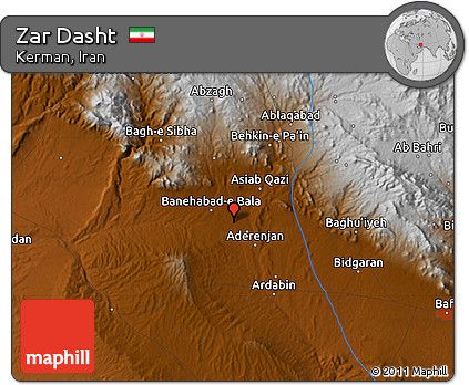 Physical Map of Zar Dasht