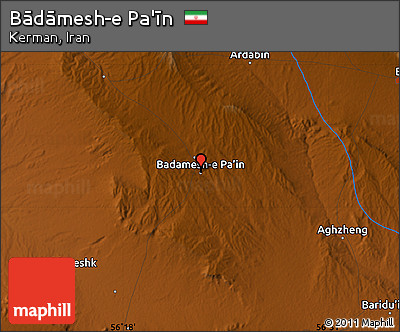 Physical Map of Bādāmesh-e Pa'īn