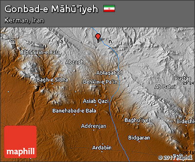 Physical Map of Gonbad-e Māhū'īyeh