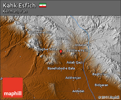 Physical Map of Kahk Esfīch