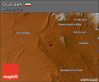 Physical Map of Oūbīdeh