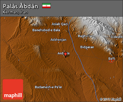 Physical Map of Palās Ābdān