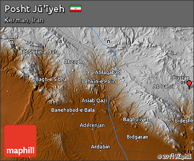 Physical Map of Posht Jū'īyeh