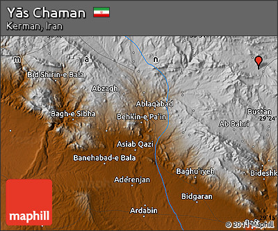 Physical Map of Yās Chaman