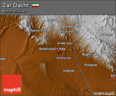 Physical Map of Zar Dasht