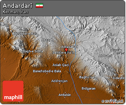 Physical Map of Andardarī