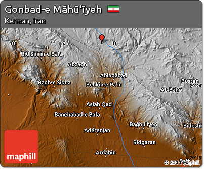 Physical Map of Gonbad-e Māhū'īyeh