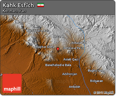 Physical Map of Kahk Esfīch