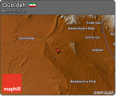 Physical Map of Oūbīdeh