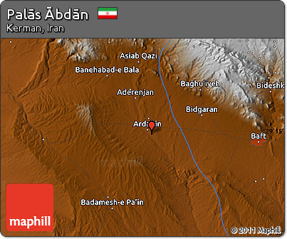 Physical Map of Palās Ābdān