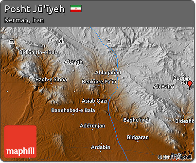 Physical Map of Posht Jū'īyeh