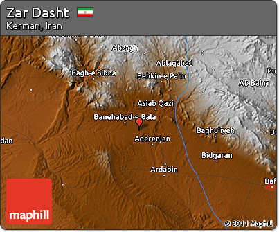 Physical Map of Zar Dasht