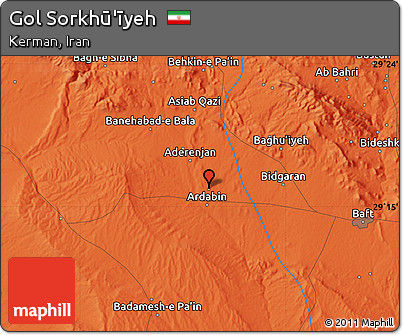 Political Map of Gol Sorkhū'īyeh