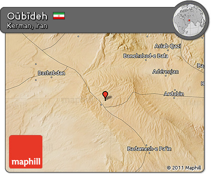 Satellite Map of Oūbīdeh