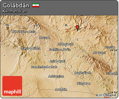 Satellite Map of Golābdān