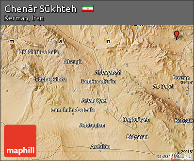 Satellite Map of Chenār Sūkhteh