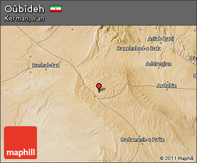 Satellite Map of Oūbīdeh