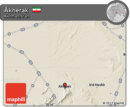 Shaded Relief Map of Ākherak