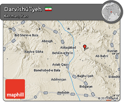Shaded Relief Map of Darvīshū'īyeh