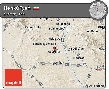 Shaded Relief Map of Henkū'īyeh