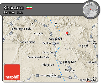 Shaded Relief Map of Khāntīkū