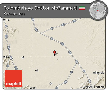 Shaded Relief Map of Tolombeh-ye Doktor Moḩammad