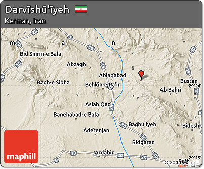 Shaded Relief Map of Darvīshū'īyeh