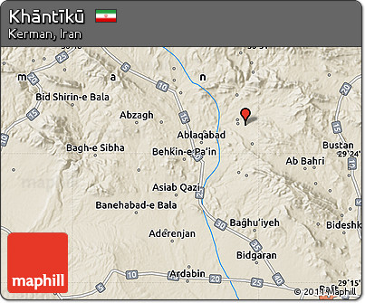 Shaded Relief Map of Khāntīkū