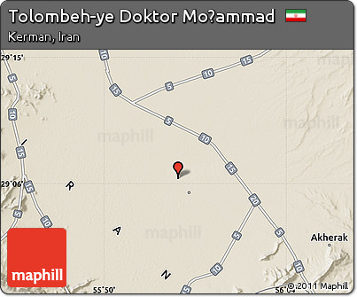 Shaded Relief Map of Tolombeh-ye Doktor Moḩammad