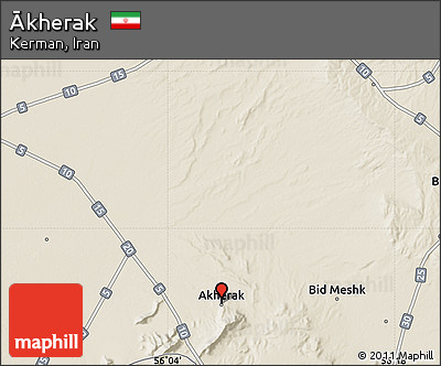 Shaded Relief Map of Ākherak