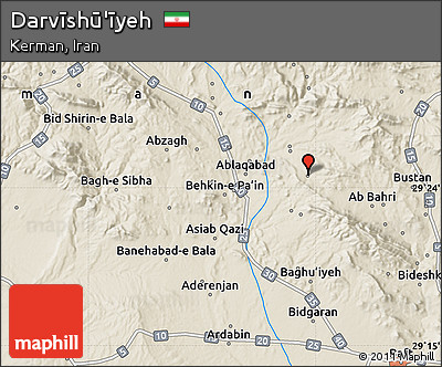 Shaded Relief Map of Darvīshū'īyeh