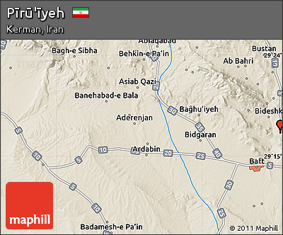 Shaded Relief Map of Pīrū'īyeh