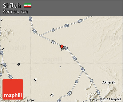 Shaded Relief Map of Shīleh
