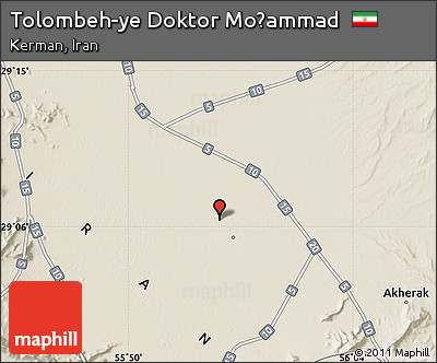 Shaded Relief Map of Tolombeh-ye Doktor Moḩammad