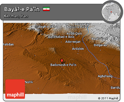 Physical Panoramic Map of Bayāẕ-e Pa'īn