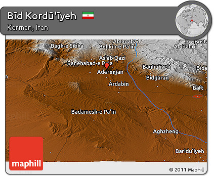 Physical Panoramic Map of Bīd Kordū'īyeh