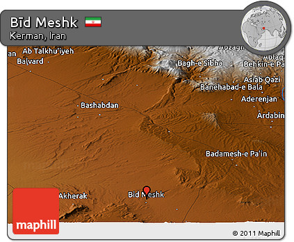 Physical Panoramic Map of Bīd Meshk
