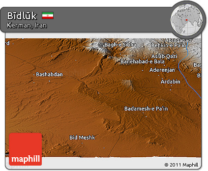 Physical Panoramic Map of Bīdlūk