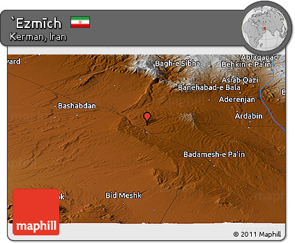 Physical Panoramic Map of `Ezmīch
