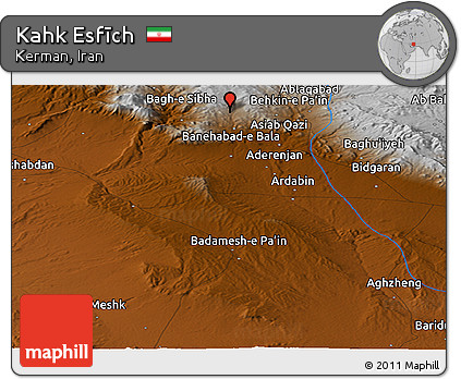 Physical Panoramic Map of Kahk Esfīch
