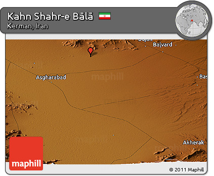 Physical Panoramic Map of Kahn Shahr-e Bālā